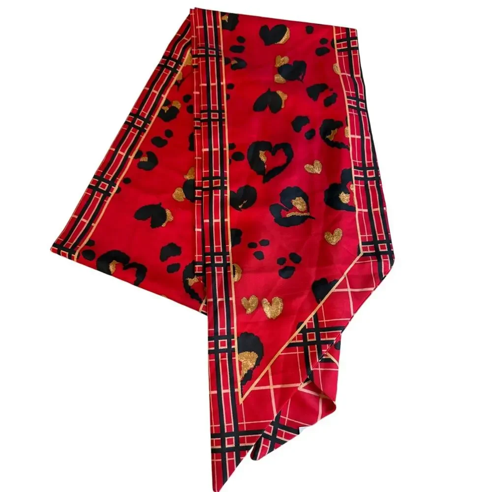Chicos Perfect Love Oblong Scarf Wild Poppy Print Red
